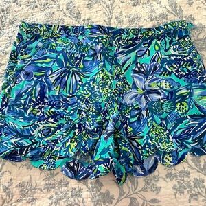 Lilly Pulitzer Blue and Green Patterned Shorts